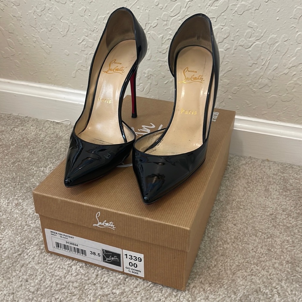 Christian Louboutin Iriza 100 Patent Black 38.5